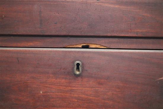 A George III mahogany chest of three long drawers 3ft 9in. H.2ft 11in. D.1ft 9in.